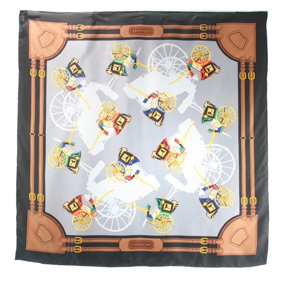 Coach Accessories - COACH WAGON PRINT SILK SCARF Coach Accessories - COACH WAGON PRINT SILK SCARF